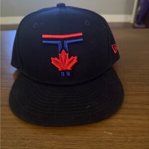 New Era YOUTH Toronto Black Cap with Red and Blue Embroidery